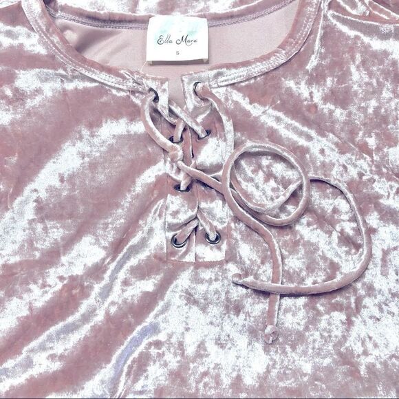 ELLA MARA ANTHROPOLOGIE CRUSHED VELVET LACE UP - Picture 7 of 9